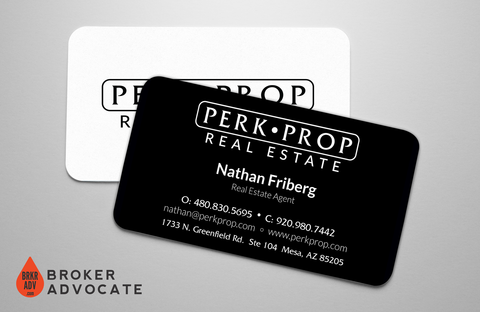 Perk Prop Suede Business Card - Suede & Round Corners