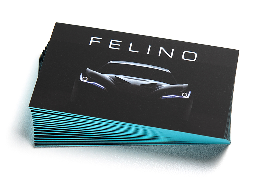 32 PT Silk Laminated Business Card w/Painted Edges